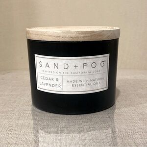 SAND AND FOG 12 oz. Geometric Eggshell 2-Wick Candle | Cedar & Lavender